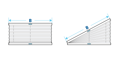 Breitenkennzeichnung Plissee