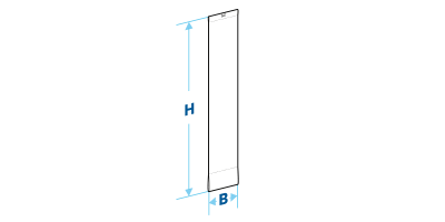 Breiten- und Höhenkennzeichnung Vertikal-Lamelle