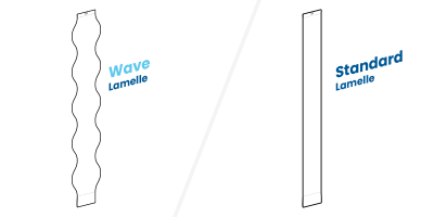 Wave Lamelle und Standard Lamelle im Vergleich