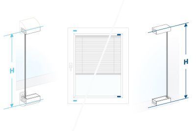 Höhenkennzeichnung an einem Plissee